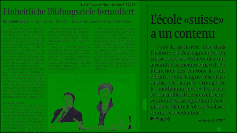 Verschiedene Zeitungsartikel zum Thema Nationale Bildungsziele