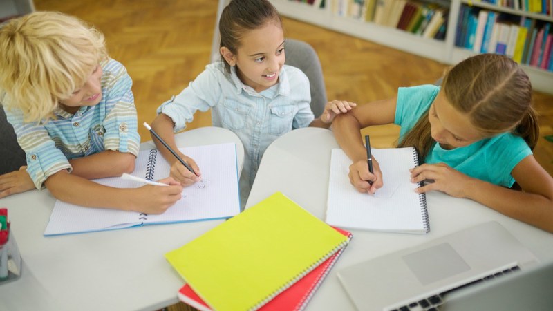 Children doing group work