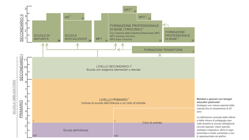 I diversi livelli di formazione sono rappresentati graficamente
