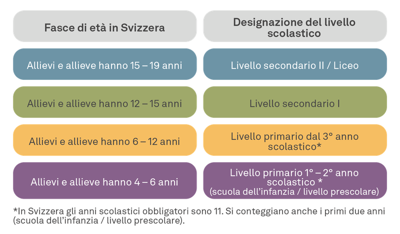 Quali livelli d’insegnamento si possono richiedere in Svizzera?